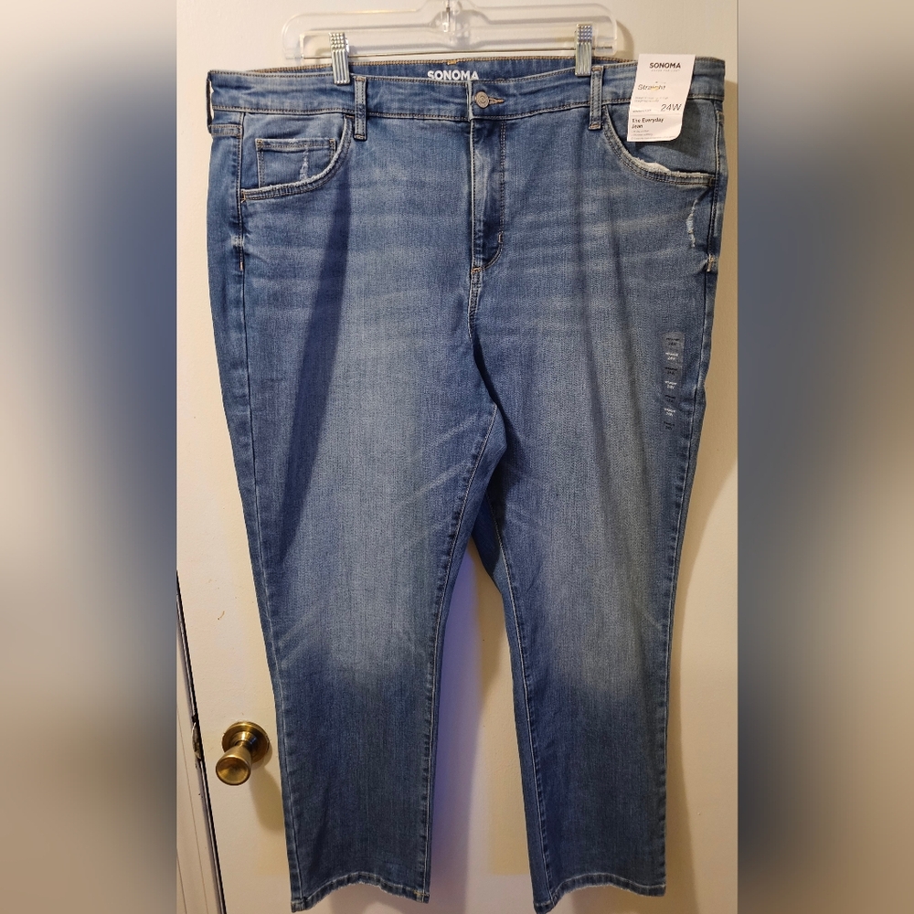 Sonoma The Everyday Jean Women's Straight Jeans Size 24W‎  NWT